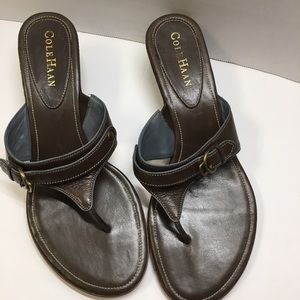 Cole Haan brown kitten heel sandles. Size 8